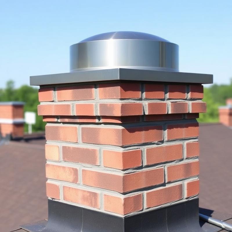 Rebuilt brick chimney crown with a new stainless steel cap